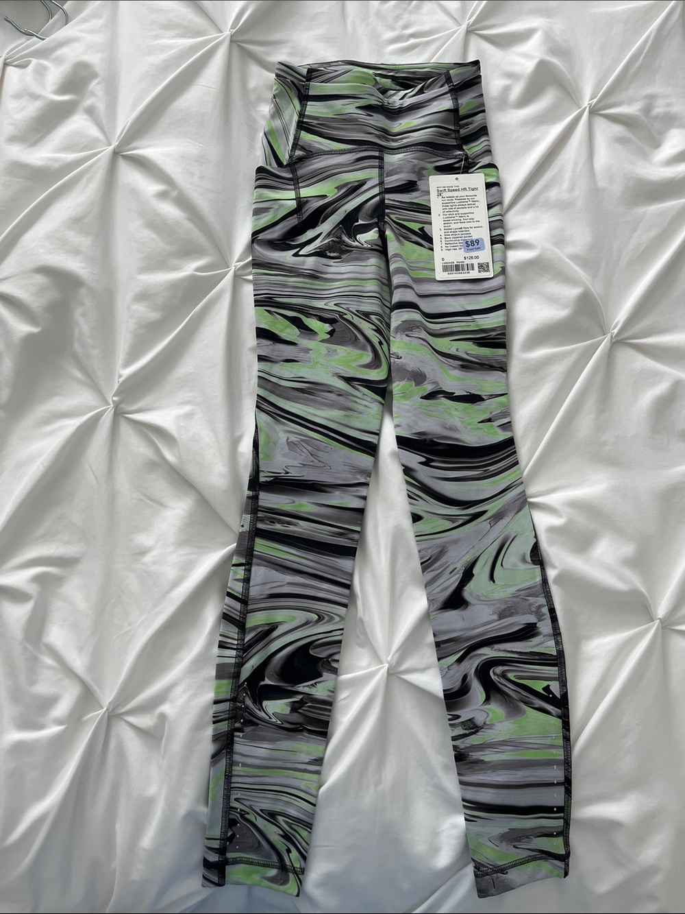 lululemon athletica Black, Gray & Green Marble Leggings